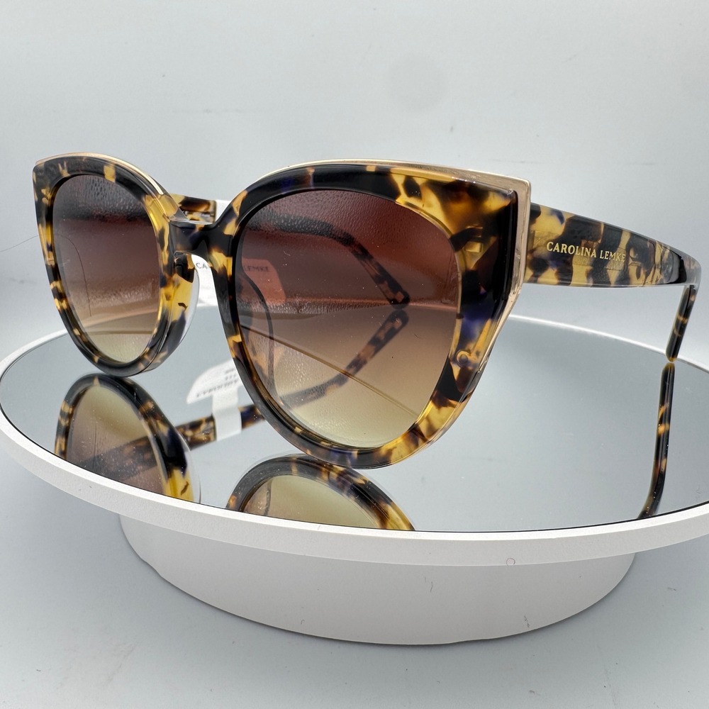 Carolina Lemke Cat Eye Sunglasses Isla CL9143 Tortoise Gradient Lens 52 22 145